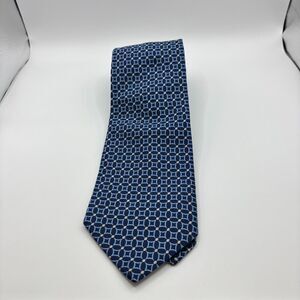 Brooks Brothers MAKERS Men's All Silk Tie ~ Blue ~ Geometric ~